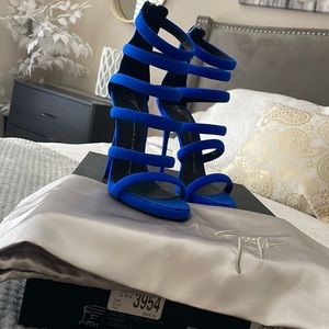 Blue- Alien Multistrap Sandal by Giuseppe Zonotti. Size 37.5 *Never Worn*